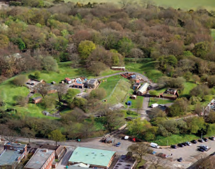 Aerial photograph looking South to the Fort